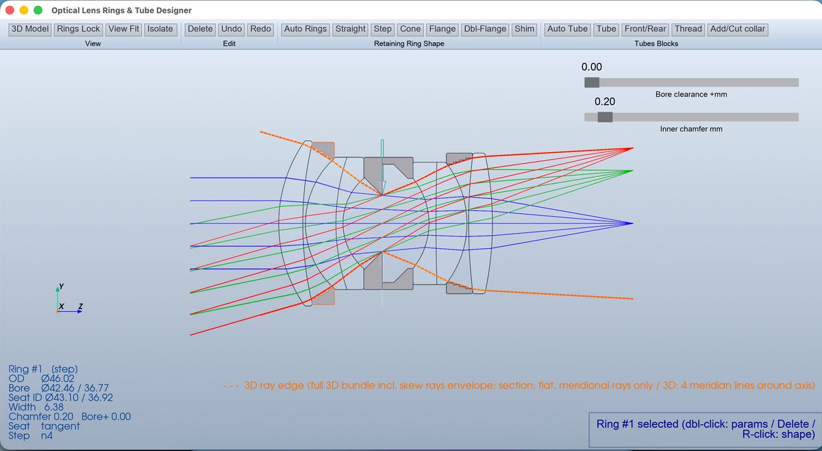 Optical Lens Rings & Tube Designer
