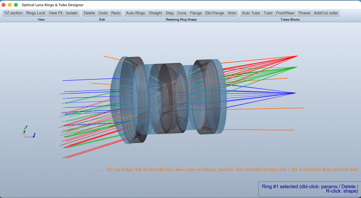 Optical Lens Rings & Tube Designer